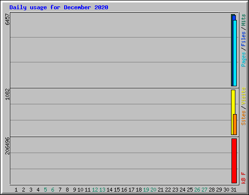 Daily usage for December 2020