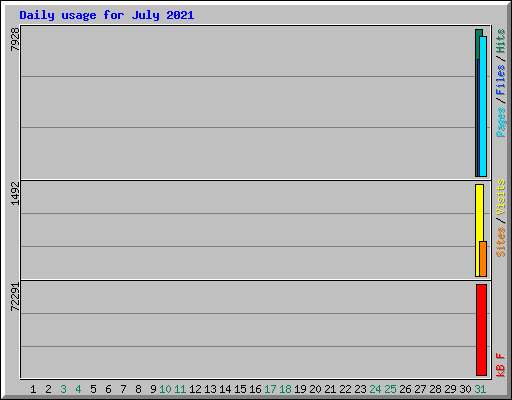 Daily usage for July 2021