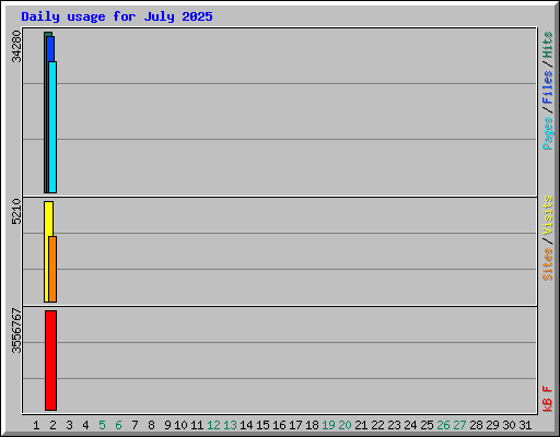 Daily usage for July 2025