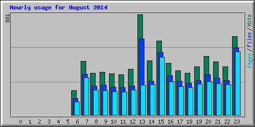 Hourly usage for August 2014