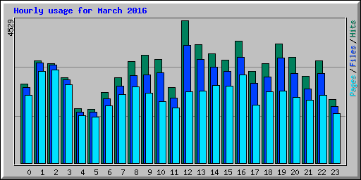 Hourly usage for March 2016