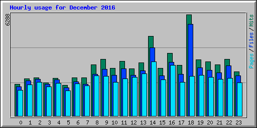 Hourly usage for December 2016
