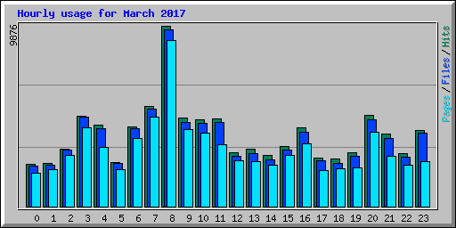 Hourly usage for March 2017