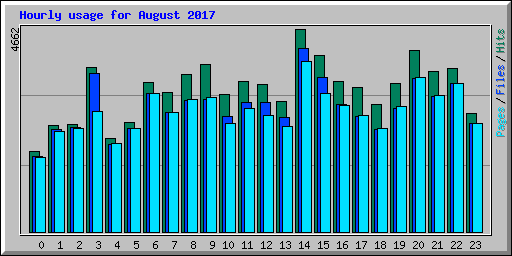 Hourly usage for August 2017