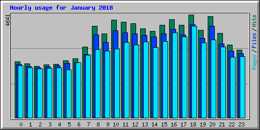 Hourly usage for January 2018
