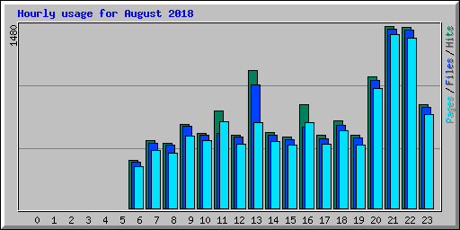 Hourly usage for August 2018