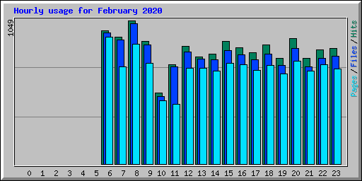 Hourly usage for February 2020