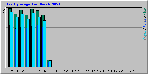 Hourly usage for March 2021