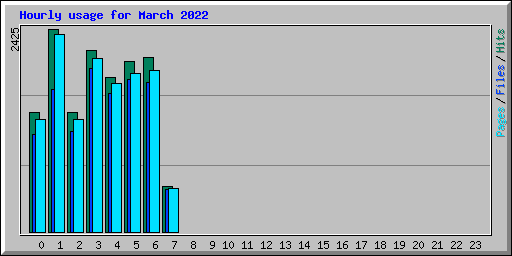 Hourly usage for March 2022