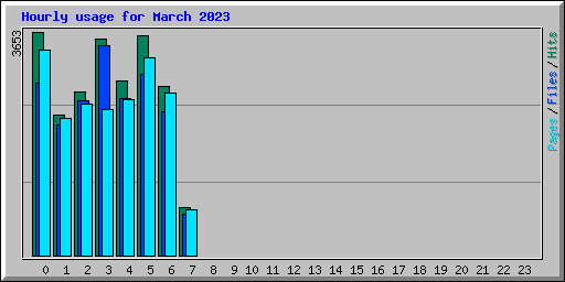 Hourly usage for March 2023