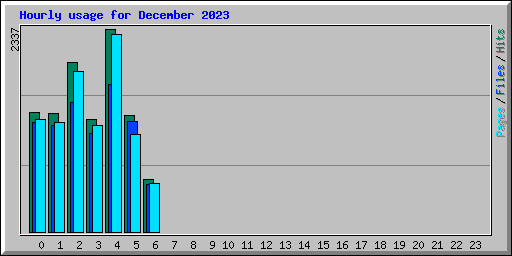 Hourly usage for December 2023