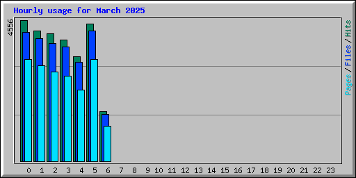 Hourly usage for March 2025