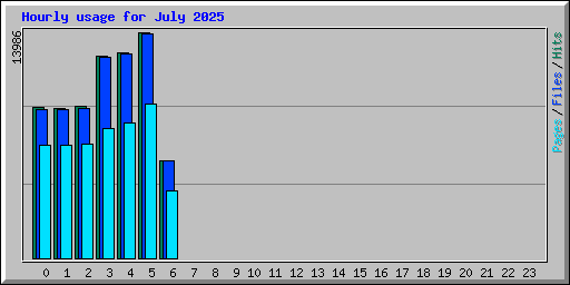 Hourly usage for July 2025